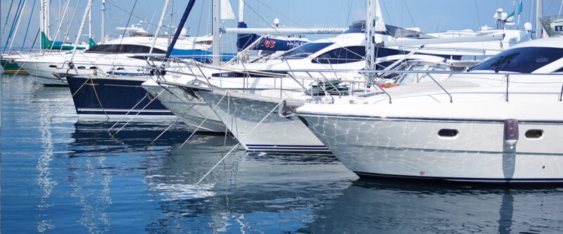 Sailboats in harbour